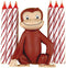 Unique Curious George Cake Topper with 6 Candles - Premium Quality - Perfect for Children's Birthday Parties...