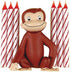Unique Curious George Cake Topper with 6 Candles - Premium Quality - Perfect for Children's Birthday Parties...