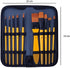 Exerz Artist Paint Brush 10pcs Professional Synthetic hair Brushes in a Travel Case/Perfect for Acrylic Watercolor Gouache & Face Paint - Acrylic...