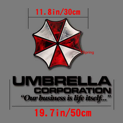 Reside nt Evi l Car Front Cover Decal Umbrella Corporation Logo Sticker Auto Body Vinyl Sticker for Vehicles(Style K - Black fonts-1pcs-19.7in)...