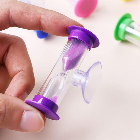 Purple Toothbrush Timer, 2mins Sand Clock Timer Plastic Suction Cup Hourglass Sandglass Desktop Ornament Party Favors Kitchen Utensils and Gadgets...