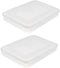 HOMSFOU 2pcs Dumpling Box Containers for Fridge Large Plastic Container Flat Storage Bins Stackable Food Storage Containers Refrigerator Box Dumpl...