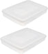 HOMSFOU 2pcs Dumpling Box Containers for Fridge Large Plastic Container Flat Storage Bins Stackable Food Storage Containers Refrigerator Box Dumpl...