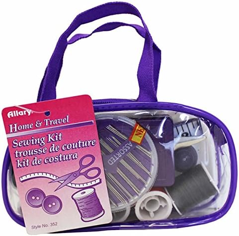 Allary 352 Home & Travel Sewing Kit with Zipper case - Assorted Colors (Single Sewing Kit)...