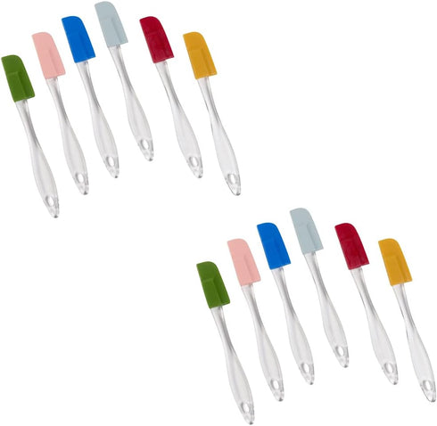 Evelots Set of 12 Mini Silicone Spatula Set for Kitchen Cooking & Baking, Silicone Cooking Utensils Set, Heat Resistant BPA Free - Up To 446 Degre...