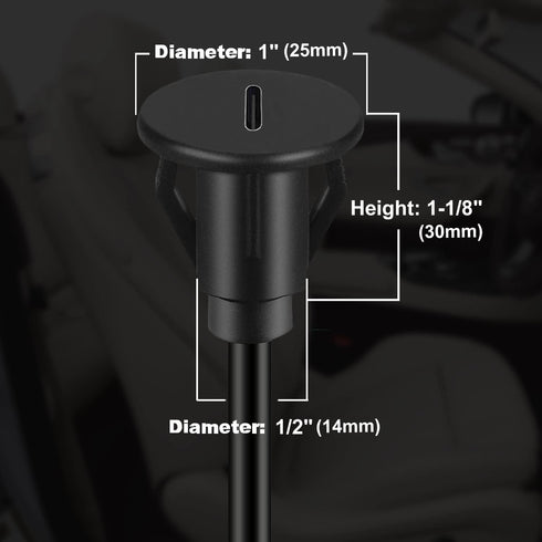 BATIGE Small USB 3.0 Male to Type C 3.0 Female Car Flush Mount Cable USB C 3.0 Panel Mount Extension Cable for Car Truck Boat Motorcycle Dashboard...