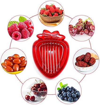 Strawberry Huller Stem Remover and Strawberry Slicer Set,Potatoes Pineapples Carrots Tomato Corer Slicer Cherry Pitter,Fruit Picker Stalks Tools,S...