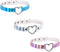 3PCS Heart Choker Necklace PU Leather Goth Choker Collar with Heart Punk Fluorescence Collar Adjustable Size – Blue White Pink...