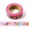 Happy Birthday Washi Tape,5/8" x 393 inches(15mm*10M) Happy Birthday Washi Tape, Masking Tape Craft Supplies Tape for Scrapbooking DIY Craft Decor...