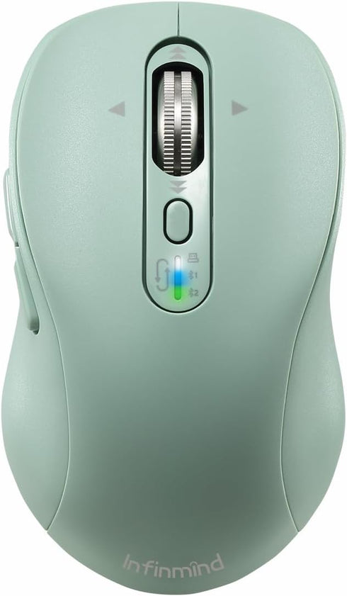 Wireless Bluetooth Mouse with 4 Way Navigation Scrolling, Rechargeable, 4 Level 3200 DPI, Quiet Click, Multi-Device Mice for Computer, Laptop, iPa...