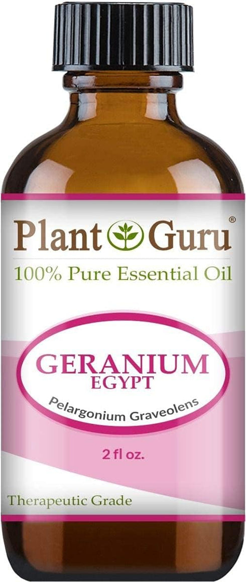 Plant Guru Geranium Essential Oil 2 oz 100% Pure Undiluted Therapeutic Grade...