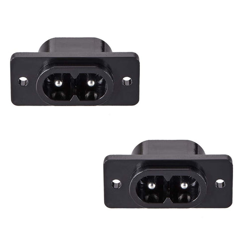 uxcell C8 Panel Mount Plug Adapter AC250V 2.5A 2 Pins IEC Inlet Module Plug Power Connector Straight, 2 Pack...