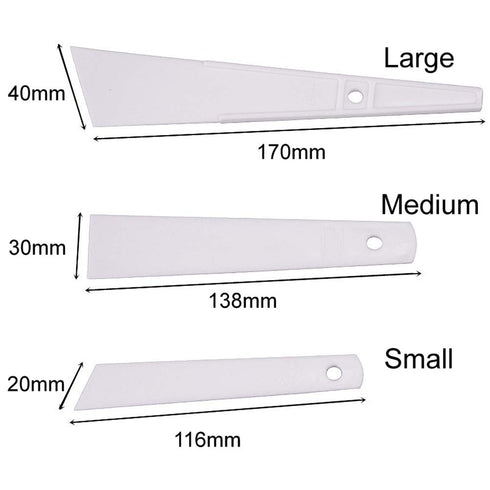 3 Pieces Different Size Glue Spreader Sticks Glue Applicator Adhesive Applicator Painting Scrapers for Handmade DIY PU-Leather Craft Tool, White...