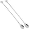AnSaw Silver 12-Inch Stainless Steel Cocktail Spoon with Leaf Handle - Perfect for Mixing & Layering Drinks in Tall Cups, Bar & Shakers - Durable ...