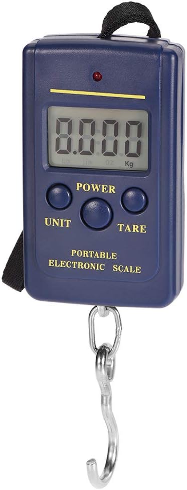uxcell Electronic Digital Handle Spring Scale 40000g/10g ABS Portable Handheld Hanging Balance Weight for Fishing Kitchen Home Blue...