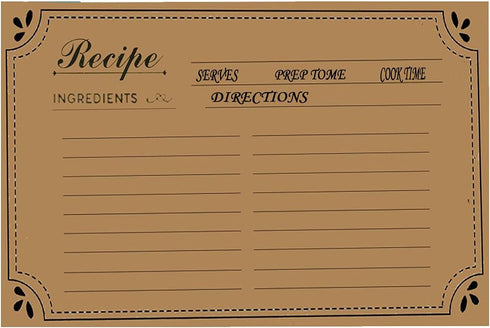 Set of 60 Premium Recipe Cards - 4x6 Double Sided Cards For Wedding,Bridal Shower,Farmhouse...