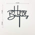 Happy Birthday Cake Topper for Birthday Party Decorations (Black Acrylic)...