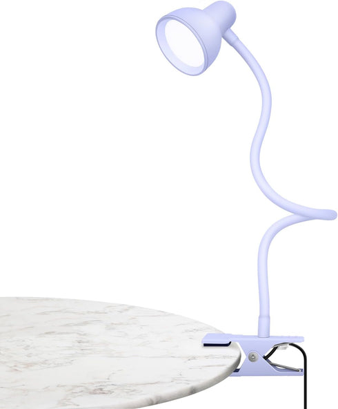 Clip on Lamp USB Reading Light, 3 Color Modes, 10 Brightness Dimmable, Flexible Gooseneck Desk Lamp with Clamp, Eye Care Clip on Light for Bed Hea...