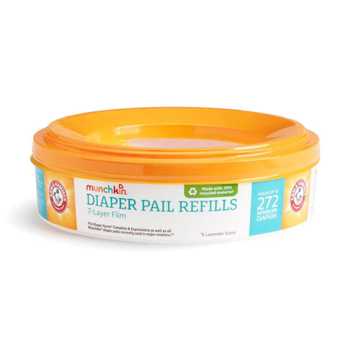 Munchkin® Arm & Hammer Diaper Pail Refill Rings, Holds up to 544 Newborn Diapers, 2 Pack...