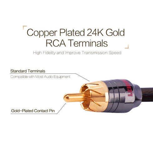 1ft 1 Male to 2 Female RCA Y Adapter Splitter Connector (2 Pack) (1 Male to 2 Female)...