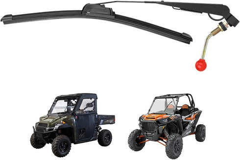 KEMIMOTO UTV Windshield Wiper Kit Hand Operated Manual Windshield Wiper for Hard Coated Or Glass Windshields Compatible with Maverick X3 Commander...