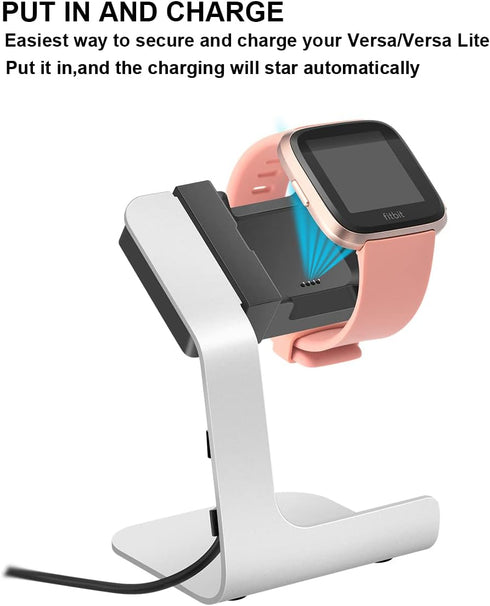 Charging Stand/Charging Dock/Charging Cradle Compatible for Fitbit Versa/Versa Lite with 6ft Charging Cable Integrated...