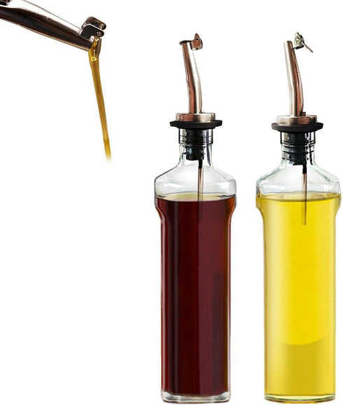 olive oil spouts,Stainless Steel Classic Bottle Pour Tapered Spouts for Pours liquor, vinegar, syrup or oils with Stainless Steel Funnels (2pcs)...