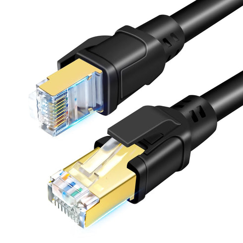 DDMALL CAT 8 Ethernet Cable 10ft, High Speed 40Gbps 2000MHz Indoor & Outdoor Network Internet LAN Cable, SFTP CAT8 Patch Cord with Gold Plated RJ4...