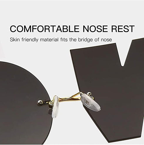ENTHYI Letter NO Party Rimless Irregular Design Sunglasses For Men/Women UV400 Streetwear Eyewears...