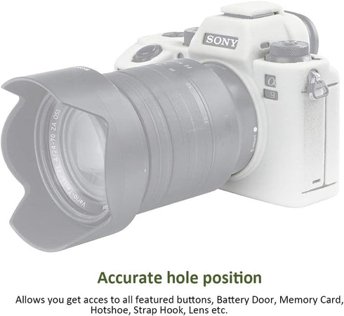 Camera Case for Sony A9 Alpha 9 ILCE-9, Texture Surface, Anti-Scratch Soft Silicone Rubber Housing Case Shell Protective Cover (White)...