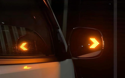iJDMTOY Pair Dynamic Sequential 3-Step Flash 33-SMD LED Circuit Board Panels for Behind The Side Mirror Turn Signal Retrofit, Amber Yellow...