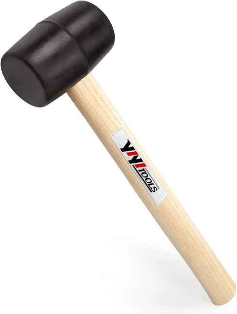YY-2-005 Rubber Mallet Hammer With Wood Handle–8-oz, black...