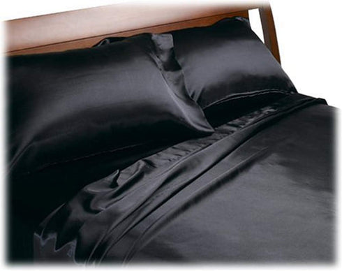 Royal Opulence Divatex Home Fashions Satin King Sheet Set, Black...