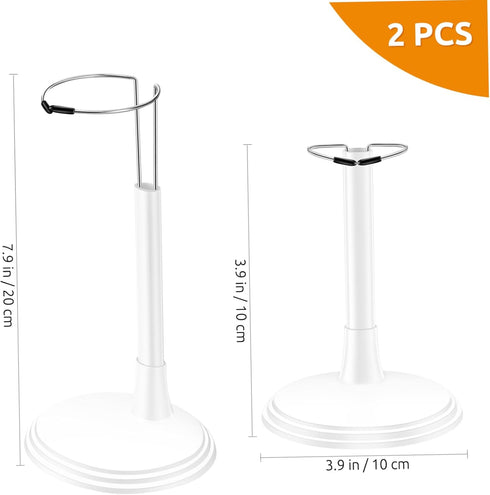 Toddmomy White Doll Stands 2Pcs Doll Display Stand Doll Bracket Doll Support Stand Bear Stand Desktop Doll Holder for Kids Accessories (25cm)...