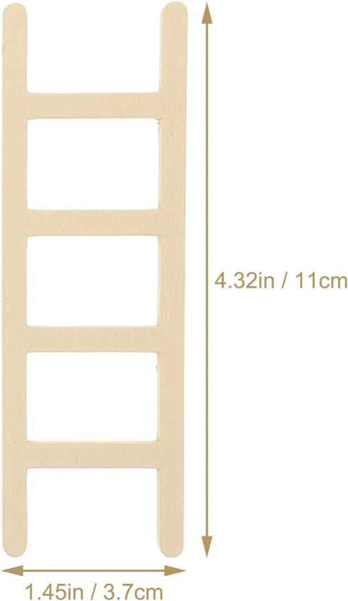 Toyvian Mini Wooden Step Ladder, Mini Wood Doll House Ladder, 1: 12 Miniature Ladder, DIY Craft Accessory, for Doll House Accessories, Fairy Furni...
