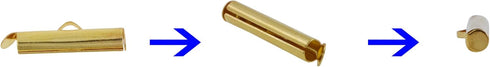 Mandala Crafts Gold Seed Beads Sliders Clasps for Jewelry Making Bead Looms - 600 PCs Slide Connectors Bars End Clasp Tubes Caps Jewelry Finding K...
