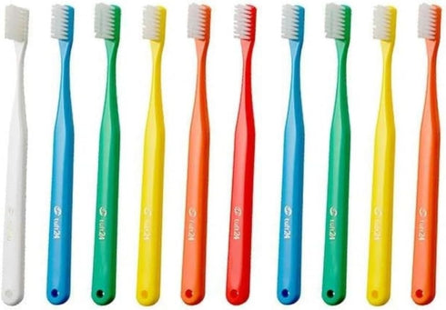 Japanese Toothbrush Oral Care Tuft24 Capless Pack of 10 Soft for Healthy Gums and Strong Brushing Pressure...