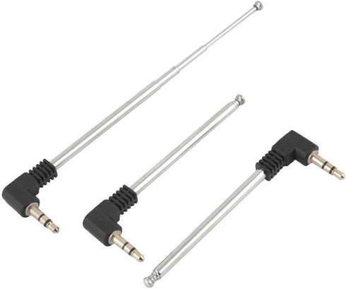 2 Pack 3.5mm Antenna FM AM Radio Telescopic 4 Sections Telescoping Antenna 1/8 inch Jack Plug Connector Retractable 8.5cm-25cm for Mobile Cell Pho...