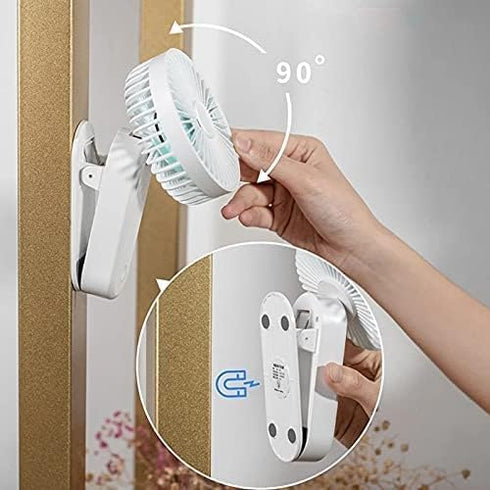 Portable Mini Clip on Fan, 4000mAh Rechargeable USB Battery Operated Stroller Fan with Magnetic - White...