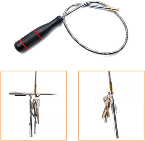 4 Pack Telescoping Magnet Pick-up Tool Set - Retrieving Telescoping Magnet Pickup Tools, Telescoping Inspection Mirror, Bendable Spring Magnet Sti...
