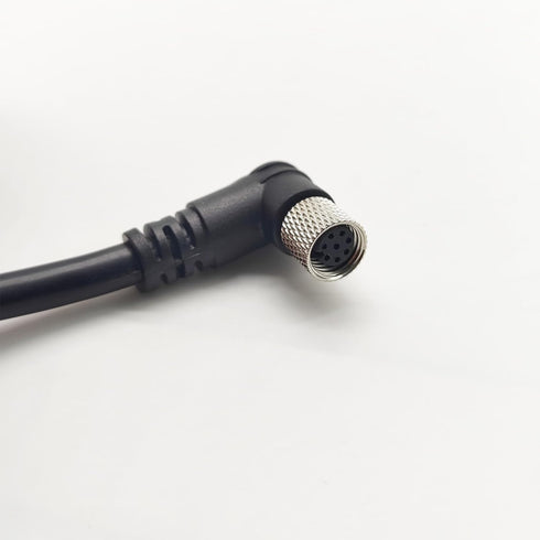 M8 8 Pin Female Connector Cable, A Code Right Angle Molding Cable Female Aviation Sensor Electrical PVC Cable Industrial Molded Cable AWG24?1Meter...