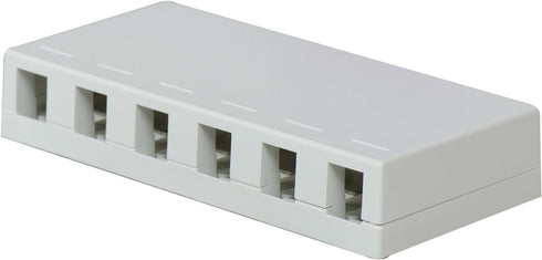 Legrand - OnQ Six Port Surface Mount Box Supports 6 Keystone Inserts, QuickConnect RJ25 6p6c Telephone Keystone Insert, White, WP3506WH...