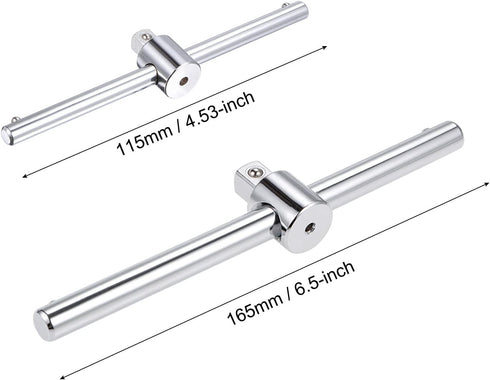 uxcell 1/4" and 3/8" Drive Sliding Wrench Breaker Bar T-Handle Socket Hand Tool 2pcs...