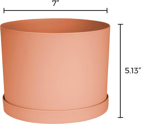 Bloem Mathers Planter w/Saucer Tray 6" Muted Terra Cotta...