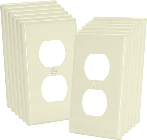 Bates- Duplex Wall Plate, 12 Pack, Light Almond Outlet Covers Wall Plate, Wall Plate Cover, Electrical Outlet Cover Plates, Wall Plates, Wall Outl...