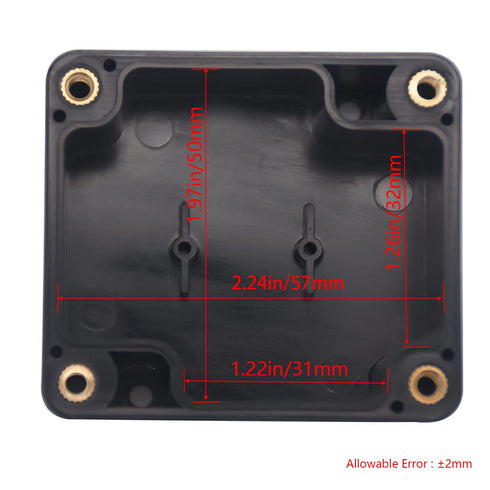 2 Pack Project Box IP65 Waterproof Junction Box ABS Plastic Black Electrical Boxes DIY Electronic Project Case Power Enclosure 2.48"x2.28"x1.38" (...