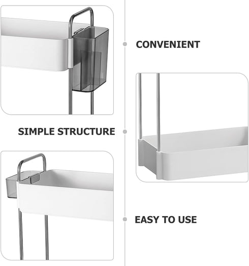 2-Tier Adjustable Countertop Organizer Tray Dual-Level Spice Rack and Cosmetic Storage Multipurpose Kitchen Cabinet & Pantry Organizer for Condime...