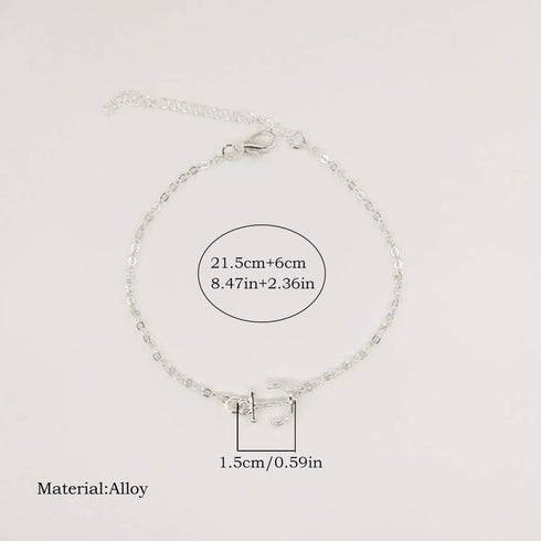 Anchor Anklets Silver Simple Navy Anklet Bracelets Beach Accessories Foot Jewelry Adjustable for Women...