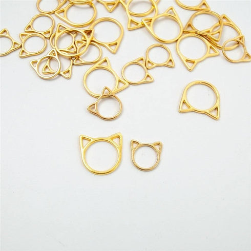30 Pcs Stitch Markers with Wooden Storage Box, Cat Ears Metal Knitting Crochet Locking Markers Crochet Latching DIY Weaving Knitting Sewing Tools...