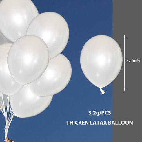 Fayoo White Balloons, 12 Inch White Metallic Balloon Party Decoration for Baby Shower, Christmas Decorations, Birthdays, Bridal Shower, Valentine’...